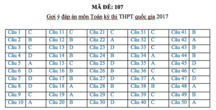 Gợi ý đáp án đầy đủ 24 mã đề Toán kỳ thi THPT Quốc gia 2017 - Ảnh 5.